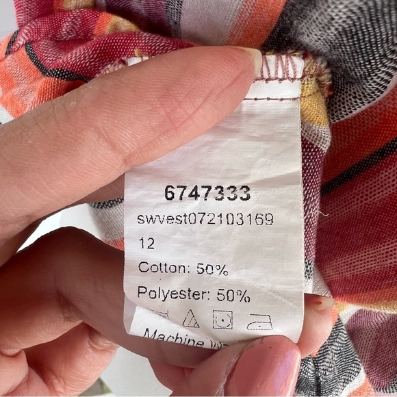 Sleeveless colorful striped tank size XL/12 - Picture 6 of 9